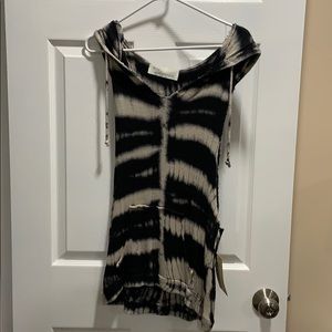 Tie die sleeveless hoody